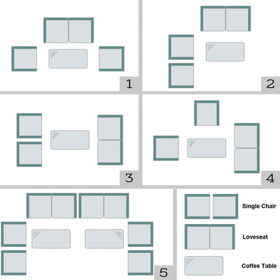 4 Pieces Comfortable Outdoor Rattan Sofa Set with Glass Coffee Table