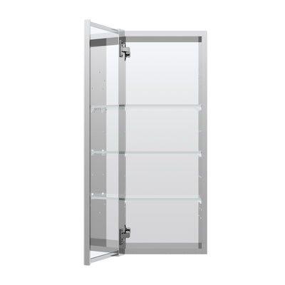12 in. x 30 in. Copper-Free Tri-Views Mirror Medicine Cabinet with Adjustable Shelves and Left Swing Door
