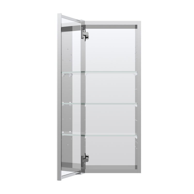 12 in. x 30 in. Copper-Free Tri-Views Mirror Medicine Cabinet with Adjustable Shelves and Left Swing Door