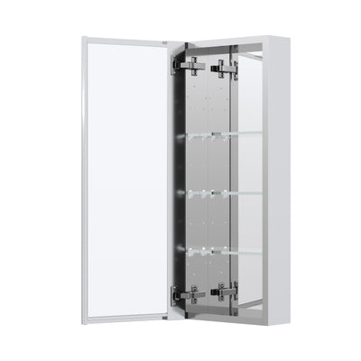 12 in. x 30 in. Copper-Free Tri-Views Mirror Medicine Cabinet with Adjustable Shelves and Left Swing Door