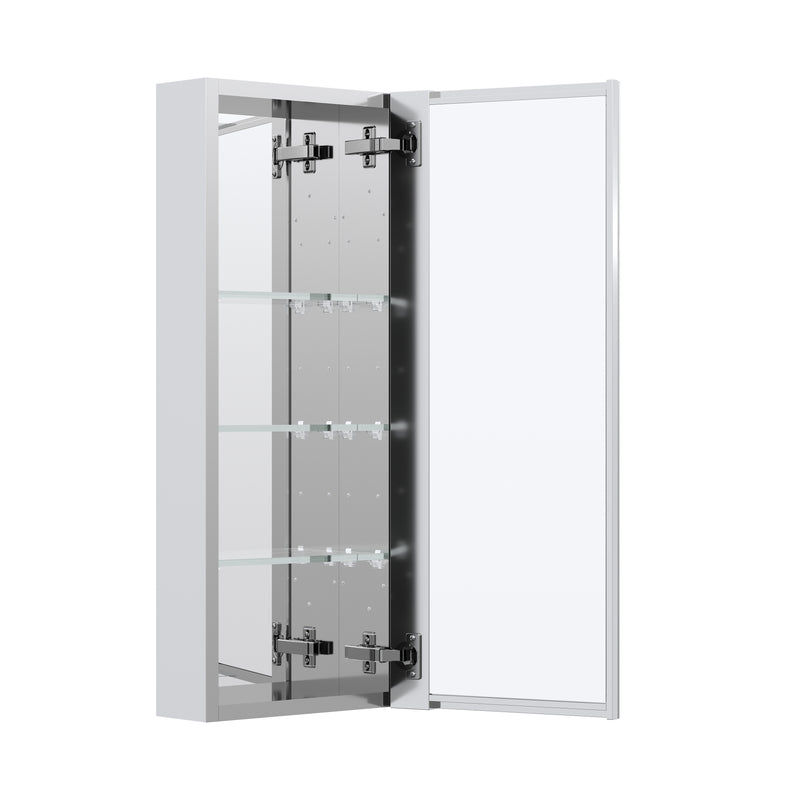 12 in. x 30 in. Copper-Free Tri-Views Mirror Medicine Cabinet with Adjustable Shelves and Right Swing Door