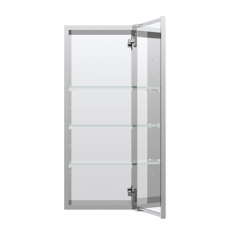 12 in. x 30 in. Copper-Free Tri-Views Mirror Medicine Cabinet with Adjustable Shelves and Right Swing Door