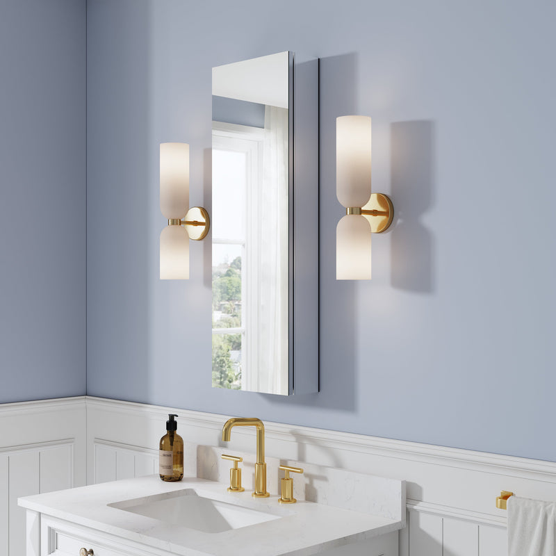 12 in. ×36 in. Copper-Free Tri-Views Mirror Medicine Cabinet, Recessed/Surface Mount and Left Swing Door