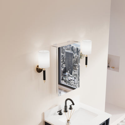 16 in.x 24 in. Copper-Free Tri-Views Mirror Cabinet with Adjustable Shelves and Left Swing Door