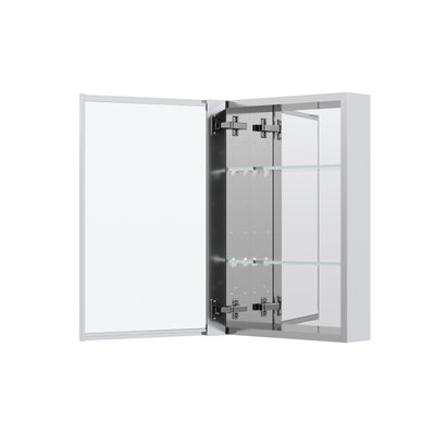 16 in.x 24 in. Copper-Free Tri-Views Mirror Cabinet with Adjustable Shelves and Left Swing Door