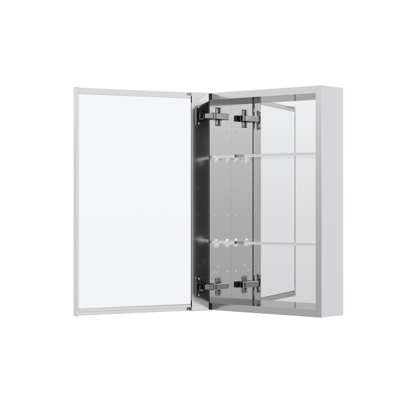 16 in.x 24 in. Copper-Free Tri-Views Mirror Cabinet with Adjustable Shelves and Left Swing Door