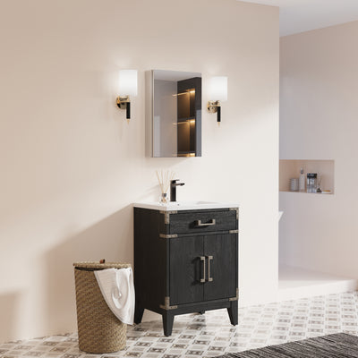 16 in.x 24 in. inch Copper-Free Tri-Views Mirror Cabinet with Adjustable Shelves and Right Swing Door