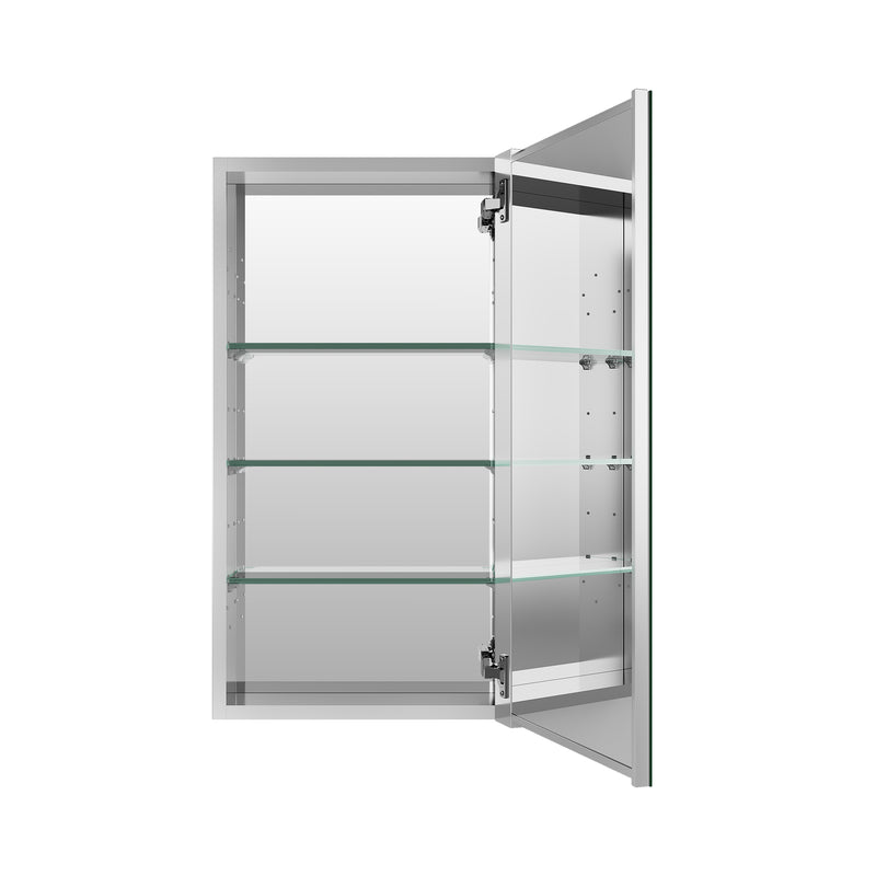 16 in. ×30 in. Copper-Free Tri-Views Mirror Medicine Cabinet with Adjustable Shelves and Right Swing Door