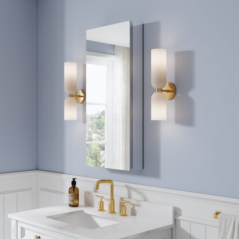 16 in. ×36 in. Copper-Free Tri-Views Mirror Medicine Cabinet, Recessed/Surface Mount and Left Swing Door