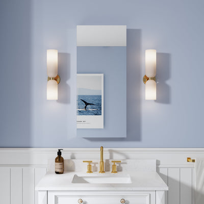 16 in. ×36 in. Copper-Free Tri-Views Mirror Medicine Cabinet, Recessed/Surface Mount and Right Swing Door