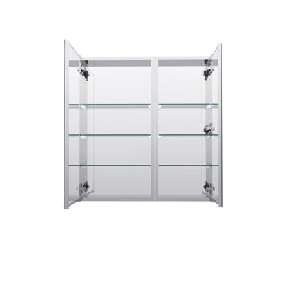 28 in. ×30 in. Copper-Free Tri-Views Mirror Medicine Cabinet with Adjustable Shelves and Dual Swing Doors