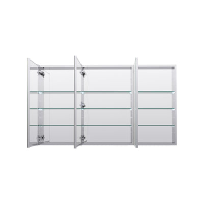 52 in. ×30 in. Copper-Free Tri-Views Mirror Medicine Cabinet with Adjustable Shelves and 3 Doors