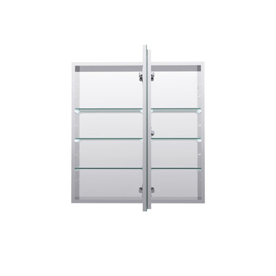 28 in. ×30 in. Copper-Free Tri-Views Mirror Medicine Cabinet with Adjustable Shelves and Dual Swing Doors
