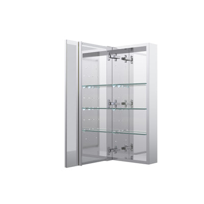 28 in. ×30 in. Copper-Free Tri-Views Mirror Medicine Cabinet with Adjustable Shelves and Dual Swing Doors
