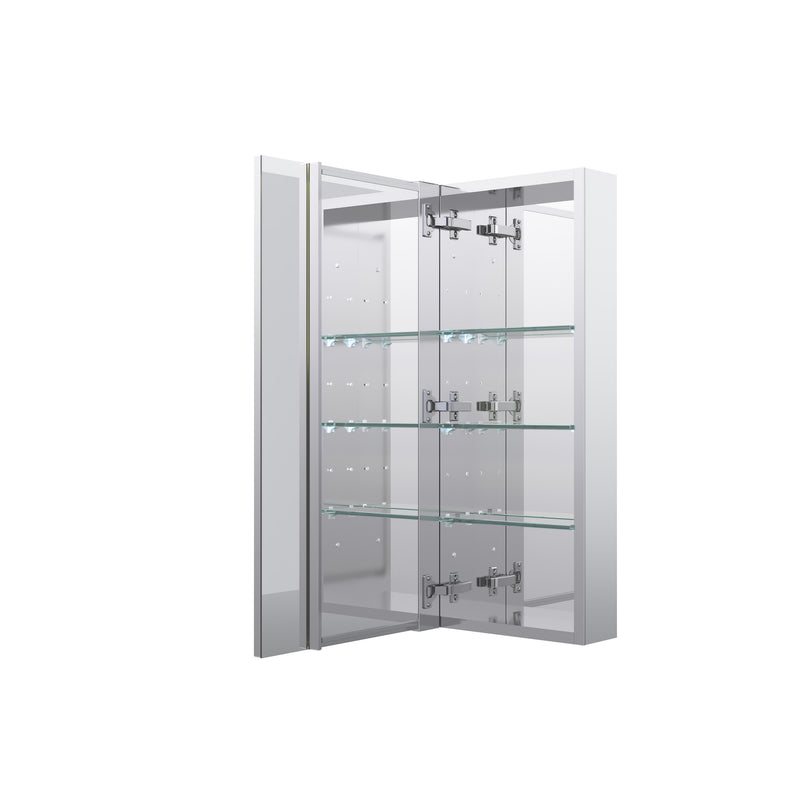 28 in. ×30 in. Copper-Free Tri-Views Mirror Medicine Cabinet with Adjustable Shelves and Dual Swing Doors