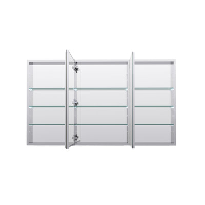 52 in. ×30 in. Copper-Free Tri-Views Mirror Medicine Cabinet with Adjustable Shelves and 3 Doors