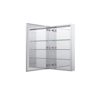 36 in. ×30 in. Copper-Free Tri-Views Mirror Medicine Cabinet with Adjustable Shelves and Dual Swing Doors