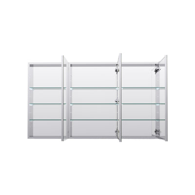 52 in. ×30 in. Copper-Free Tri-Views Mirror Medicine Cabinet with Adjustable Shelves and 3 Doors