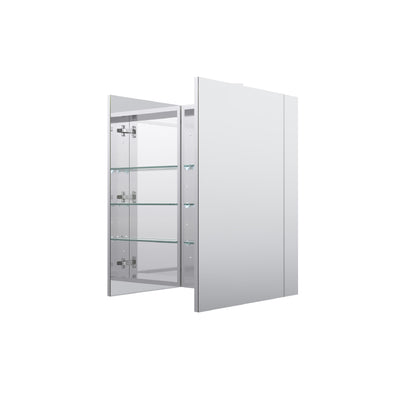 36 in. ×30 in. Copper-Free Tri-Views Mirror Medicine Cabinet with Adjustable Shelves and Dual Swing Doors