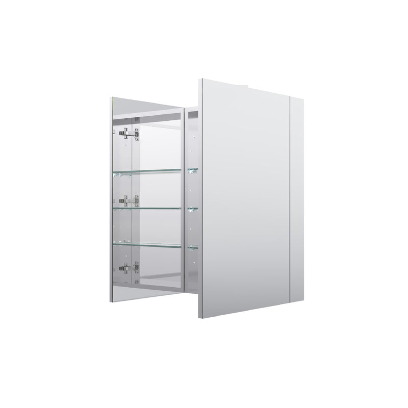 36 in. ×30 in. Copper-Free Tri-Views Mirror Medicine Cabinet with Adjustable Shelves and Dual Swing Doors