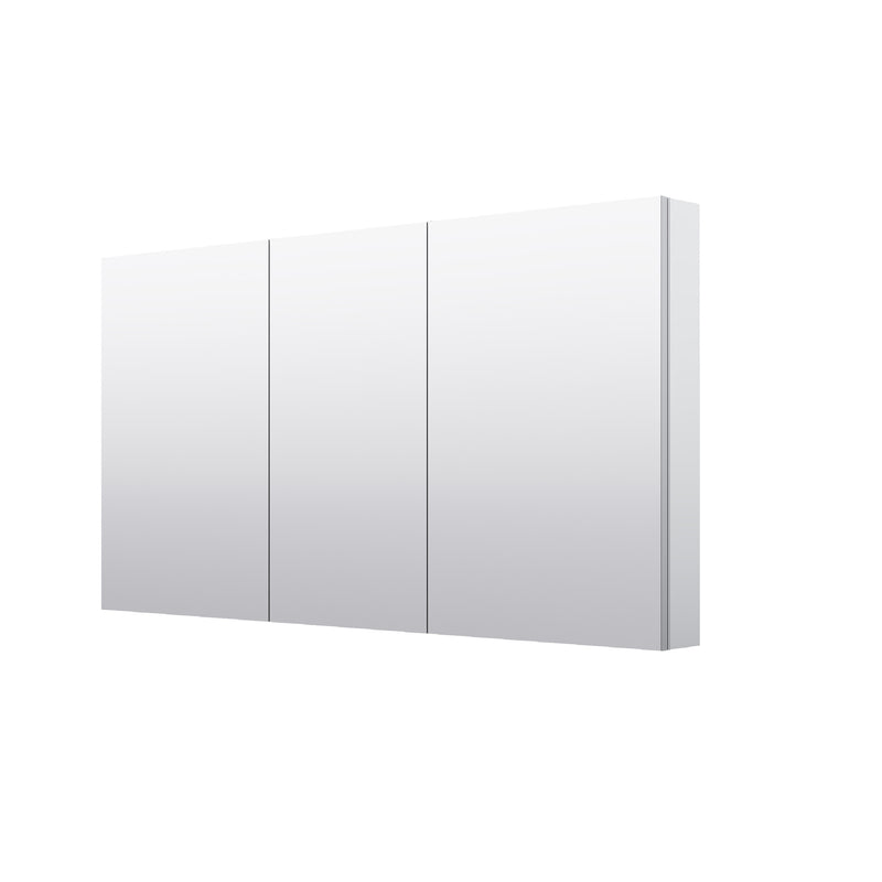 56 in. ×30 in. Copper-Free Tri-Views Mirror Medicine Cabinet with Adjustable Shelves and 3 Doors
