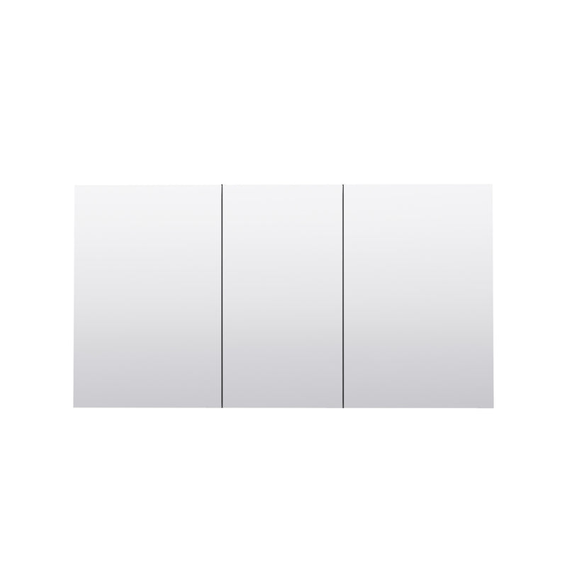 56 in. ×30 in. Copper-Free Tri-Views Mirror Medicine Cabinet with Adjustable Shelves and 3 Doors