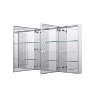 36 in. ×30 in. Copper-Free Tri-Views Mirror Medicine Cabinet with Adjustable Shelves and Dual Swing Doors