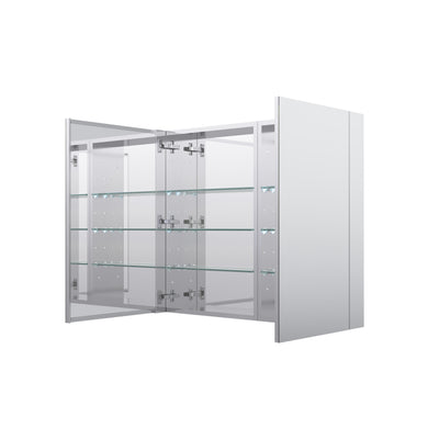 36 in. ×30 in. Copper-Free Tri-Views Mirror Medicine Cabinet with Adjustable Shelves and Dual Swing Doors
