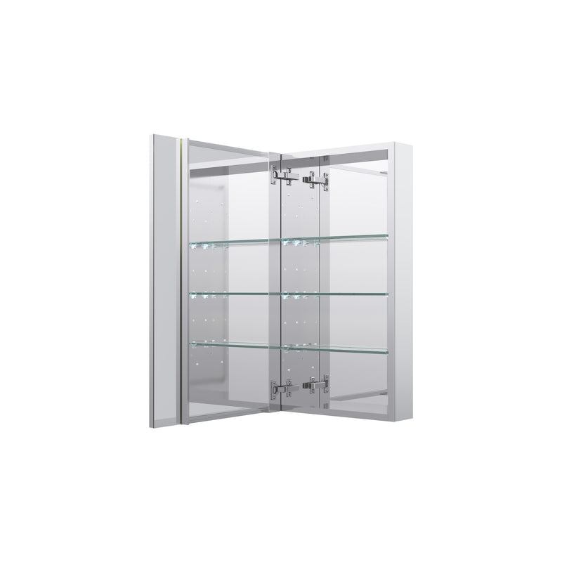 36 in. ×30 in. Copper-Free Tri-Views Mirror Medicine Cabinet with Adjustable Shelves and Dual Swing Doors