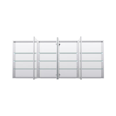 72 in. ×30 in. Copper-Free Tri-Views Mirror Medicine Cabinet with Adjustable Shelves and Dual Swing Doors