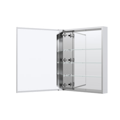 24 in.x 30 in. Copper-Free Tri-Views Mirror Cabinet with Adjustable Shelves and Left Swing Door