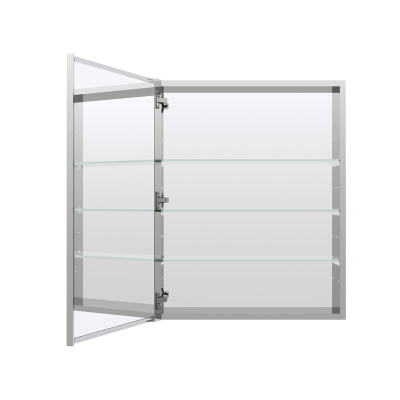 24 in.x 30 in. Copper-Free Tri-Views Mirror Cabinet with Adjustable Shelves and Left Swing Door