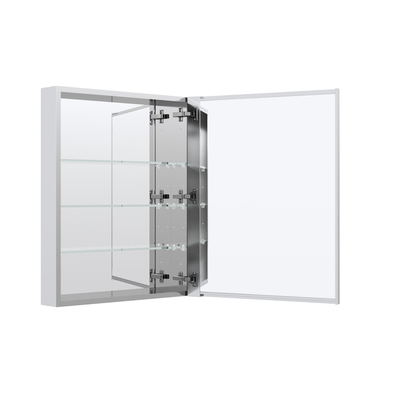 24 in.x 30 in. Copper-Free Tri-Views Mirror Cabinet with Adjustable Shelves and Right Swing Door
