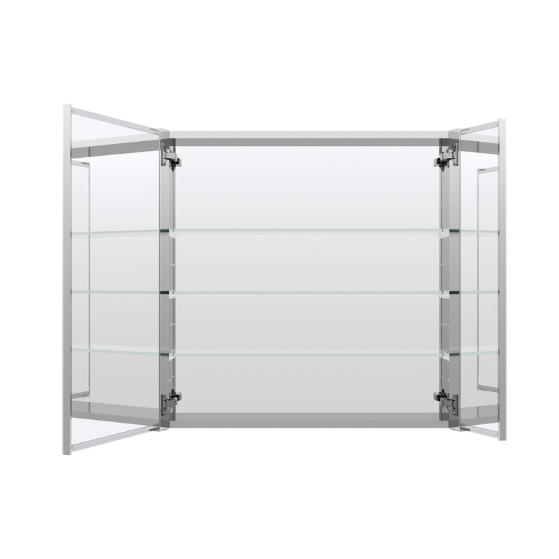 30 in.x 30 in. Copper-Free Tri-Views Mirror Cabinet with Adjustable Shelves and Dual Swing Doors