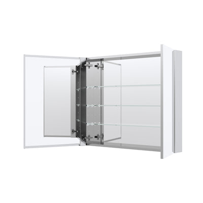 36 in.x 30 in. Copper-Free Tri-Views Mirror Cabinet with Adjustable Shelves and Dual Swing Doors