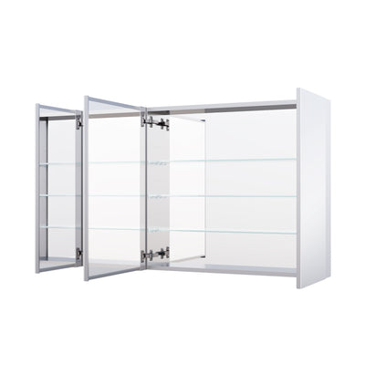 48 in.x 30 in. Copper-Free Tri-Views Mirror Cabinet with Adjustable Shelves and Triple Swing Doors