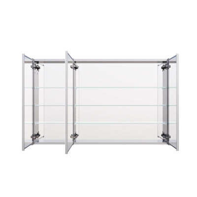 48 in.x 30 in. Copper-Free Tri-Views Mirror Cabinet with Adjustable Shelves and Triple Swing Doors