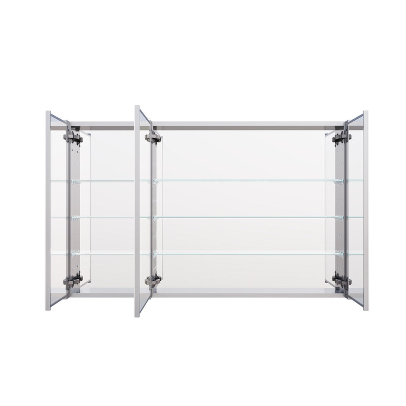 48 in.x 30 in. Copper-Free Tri-Views Mirror Cabinet with Adjustable Shelves and Triple Swing Doors