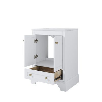 24 inch Bathroom Vanity with Sink Combo Set, Solid Wood Bathroom Storage Cabinet with Soft-Closing Cabinet Doors, White