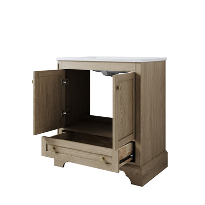 30 inch Bathroom Vanity with Sink Combo Set, Solid Wood Bathroom Storage Cabinet with Soft-Closing Cabinet Doors, OAK