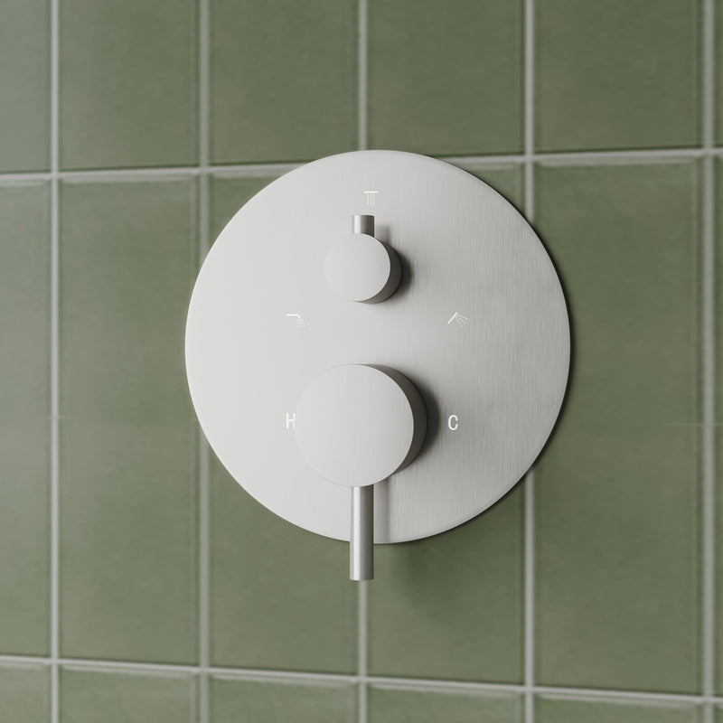 3-Function Shower System with Tub Spout, 10-Inch Rainfall Head & Handheld – Pressure Balance Valve, 304 Stainless Steel
