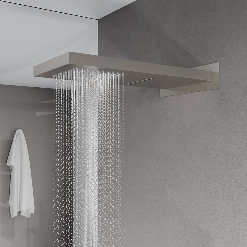 Wall-Mounted Shower System with Rainfall Head, Handheld & 3-Way Diverter – Pressure Balance Valve