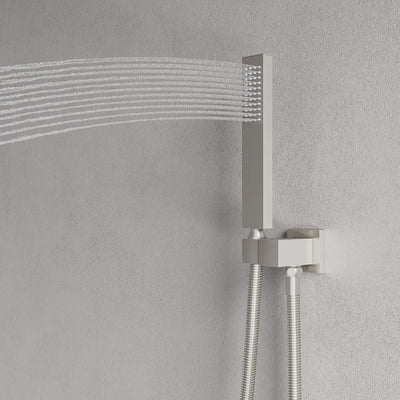 Wall-Mounted Shower System with Rainfall Head, Handheld & 3-Way Diverter – Pressure Balance Valve