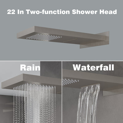 Wall-Mounted Shower System with Rainfall Head, Handheld & 3-Way Diverter – Pressure Balance Valve