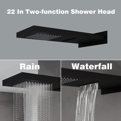 Wall-Mounted Shower System with Rainfall Head, Handheld & 3-Way Diverter – Pressure Balance Valve