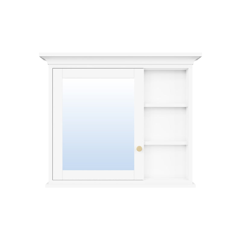 36 in.W x 30 in.H Vertical Mounting Bathroom Wood Medicine Cabinet with Mirror in White