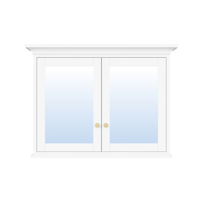 40 in.W x 30 in.H Vertical Z-Bar Mounting Bathroom Wood Medicine Cabinet with Mirror in White