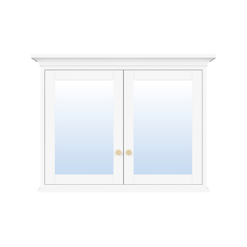 40 in.W x 30 in.H Vertical Z-Bar Mounting Bathroom Wood Medicine Cabinet with Mirror in White
