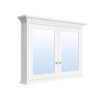 40 in.W x 30 in.H Vertical Z-Bar Mounting Bathroom Wood Medicine Cabinet with Mirror in White