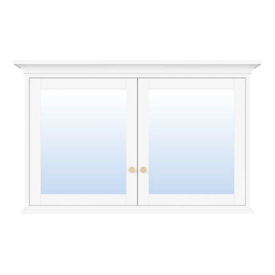 48 in.W x 30 in.H Vertical Z-Bar Mounting Bathroom Wood Medicine Cabinet with Mirror in White